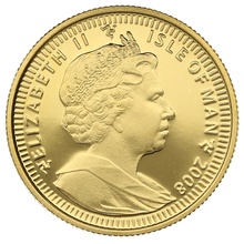 2008 Piedfort 1/10th (1/5oz) Isle of Man Angel Gold Coin