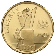 1996 Proof Atlanta Centennial Olympic - American Gold Commemorative $5