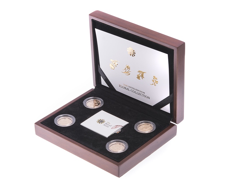 2013 Proof Gold £1 Pound Floral Collection Set Boxed