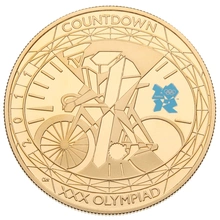 2011 Proof Gold £5 Crown Coin Countdown to London Olympics Cycling