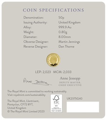 2023 75th Birthday of King Charles III 1/40oz Gold Proof Coin