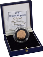 Gold Proof 1998 Fifty Pence 50p Piece - EEC Boxed