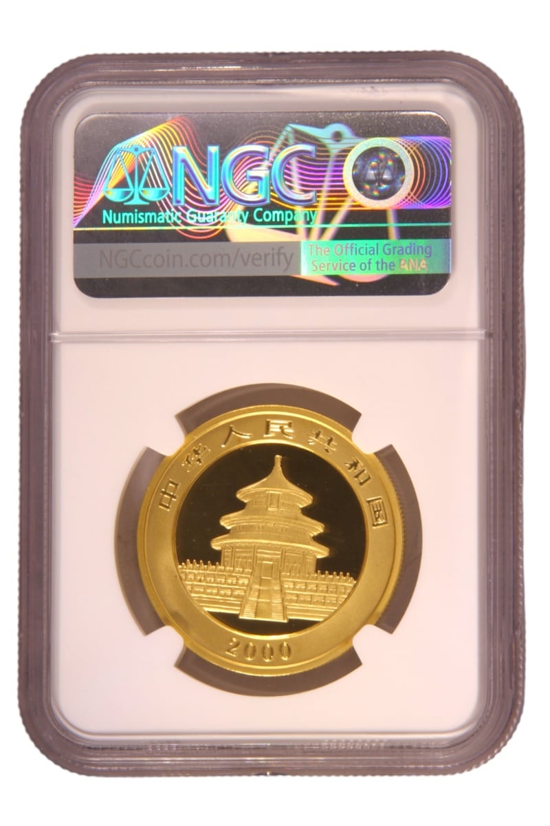 2000 1oz Chinese Panda Gold Coin Frosted Ring NGC MS67