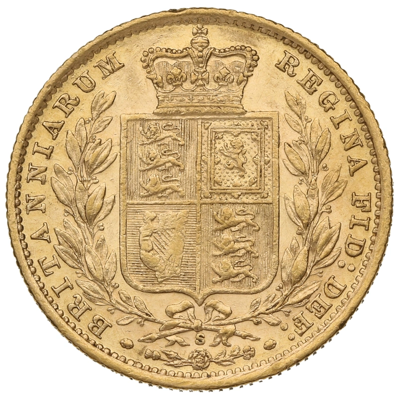 1886 Gold Sovereign Coin Queen Victoria Young Head Shield Back Sydney NGC AU55