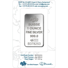1oz Silver Bar PAMP Rosa Minted