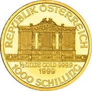 1999 Half Ounce Gold Austrian Philharmonic