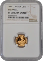 1988 Proof 1/10oz Gold Britannia Coin NGC PF69