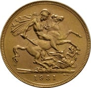 1931 Gold Sovereign Coin George V SA