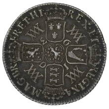 1693 Silver Shilling Coin William & Mary