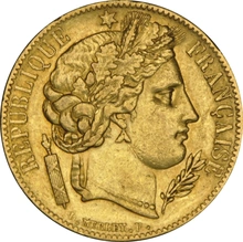 1849 French 20 Francs Gold Coin Ceres A NGC AU53