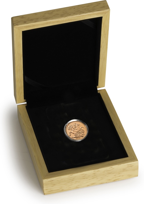 Oak Gift Box for Sovereign or Quarter Ounce Coins
