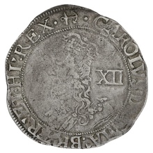 1638 Silver Shilling Coin Charles I Anchor