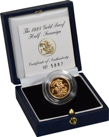 1998 Proof Gold Half Sovereign Boxed