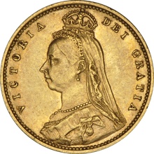 1892 Gold Half Sovereign Queen Victoria Jubilee Head Shield Back NGC AU55