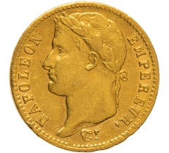 1812 French 20 Francs Gold Coin Napoleon I Laureate Head A