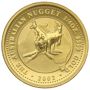 2002 1/4oz Australian Kangaroo Gold Nugget Coin