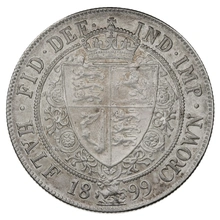 1899 Silver Half Crown Coin Queen Victoria
