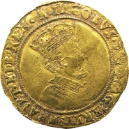 Gold Half Unite Coin James I Fine