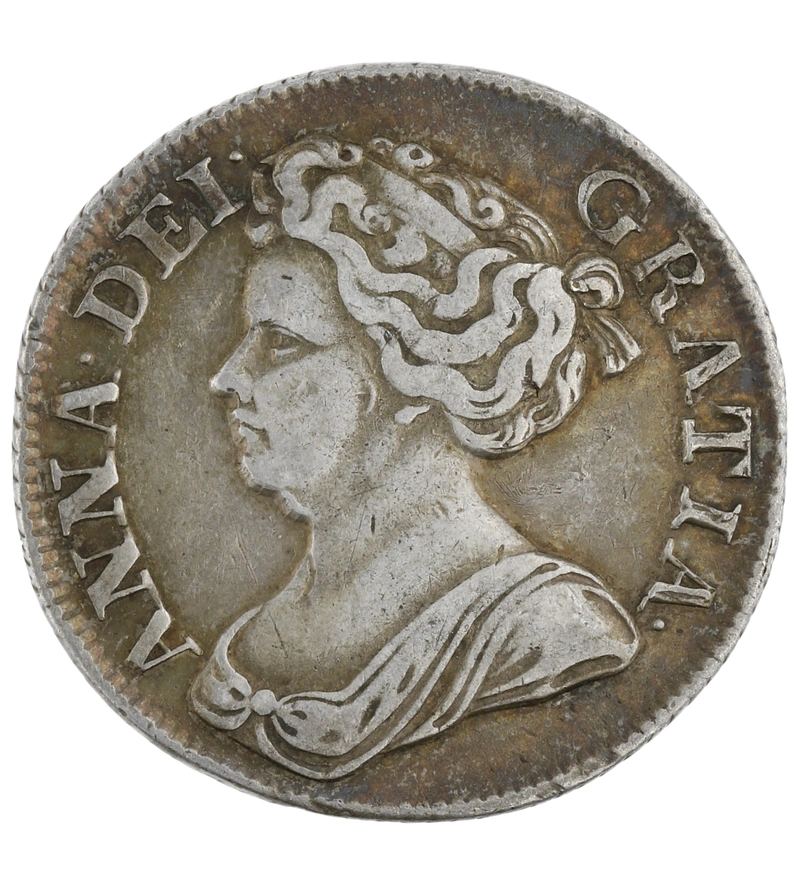 1711 Silver Shilling Coin Queen Anne Very Fine