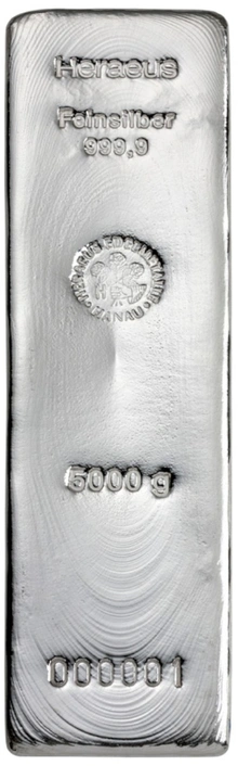 5kg Silver Bar Heraeus