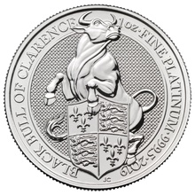 2019 1oz Black Bull of Clarence Platinum Coin Queen's Beasts
