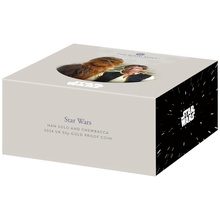 2024 50p Han Solo & Chewbacca Boxed Star Wars Proof Gold Coin Boxed