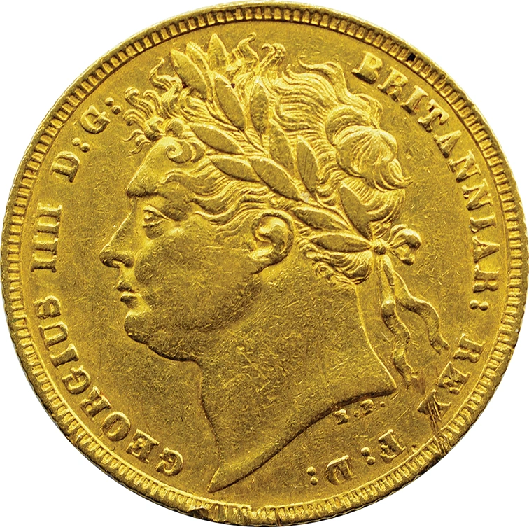 1821 Gold Sovereign Coin George IV Laureate Head