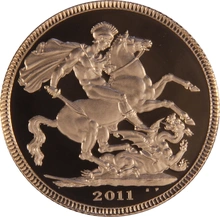 2011 Proof Gold Sovereign Coin Elizabeth II Fourth Head