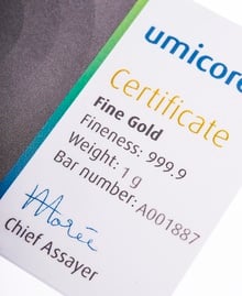 1g Gold Bar Umicore