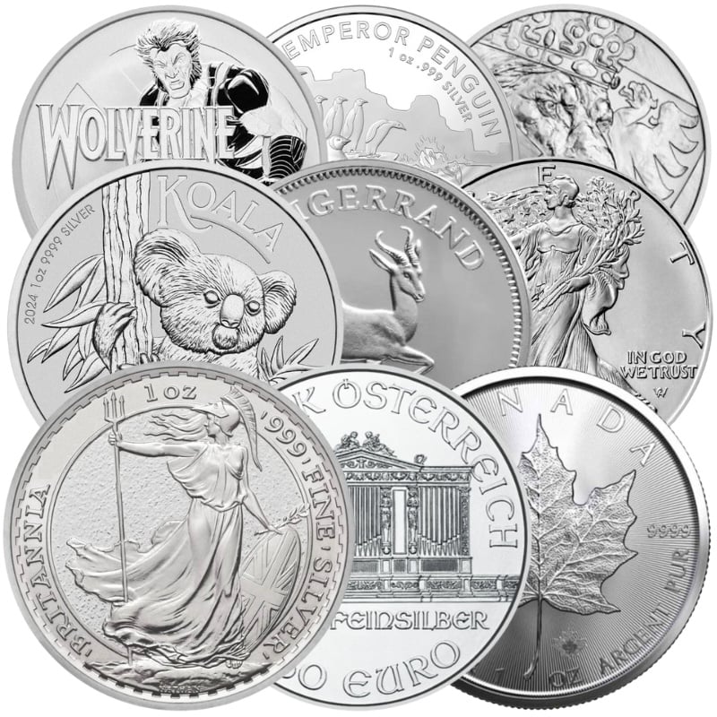 Grade B - 1oz Silver Coins Best Value