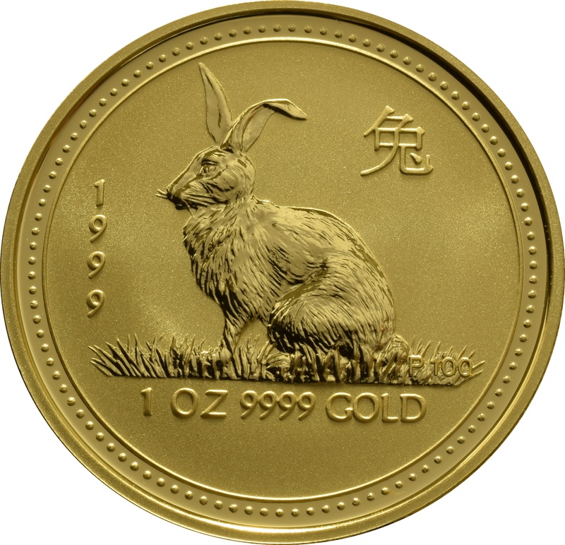 1999 Year of the Rabbit Gold Coin 1oz Perth Mint Australian Lunar Series