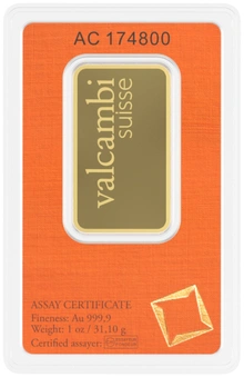 1oz Gold Bar Valcambi