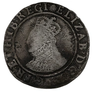 1584-1586 Silver Shilling Coin Queen Elizabeth I Hammered Escallop