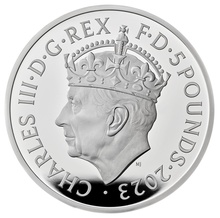 2023 £5 Silver Crown Coronation of King Charles III Proof Piedfort Coin Boxed