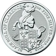 2018 2oz Black Bull of Clarence Silver Coin Queen's Beasts