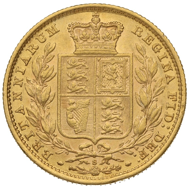 1885 Gold Sovereign Coin Queen Victoria Young Head Shield Back Sydney