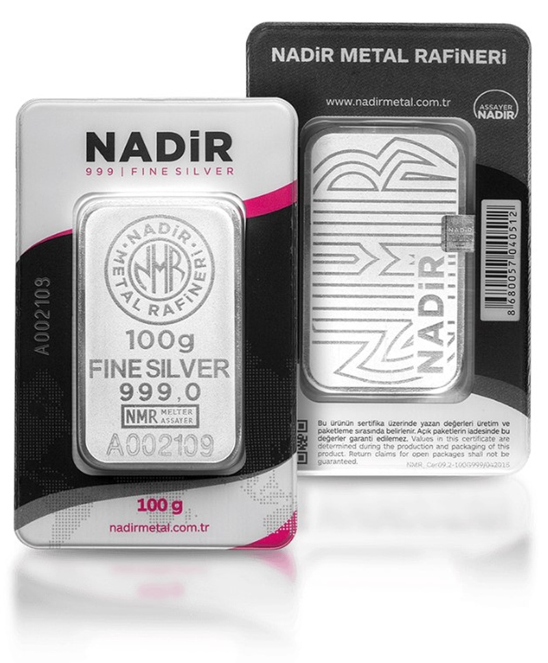 100g Silver Bar Nadir