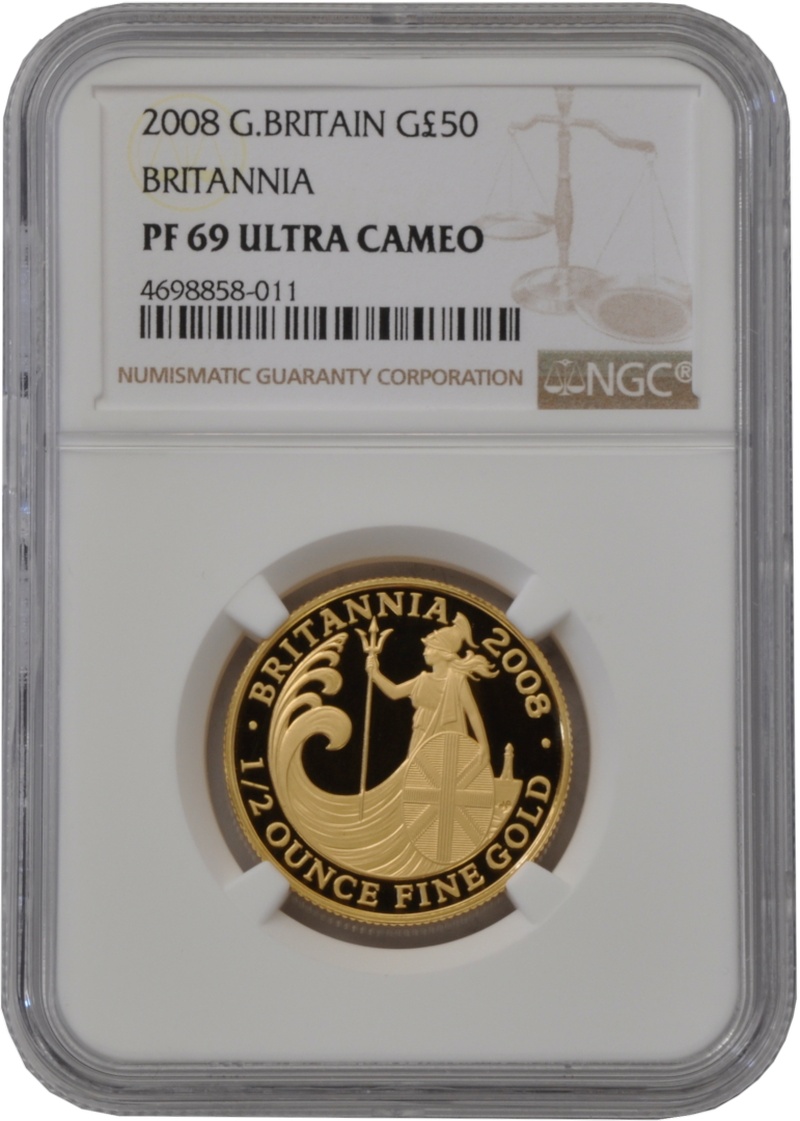 2008 Proof 1/2oz Gold Britannia Coin NGC PF69