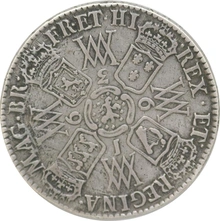 1692 Silver Half Crown Coin William & Mary Good Fine
