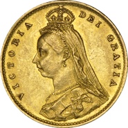 1887 Gold Half Sovereign Queen Victoria Jubilee Head Shield Back NGC AU58