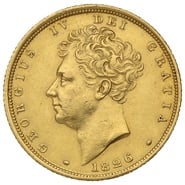 1826 Gold Sovereign Coin George IV Bare Head