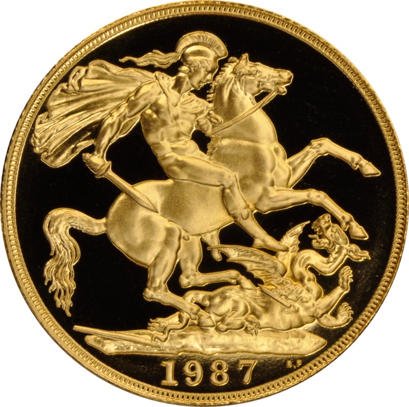 1987 Two Pound £2 Proof Gold Coin (Double Sovereign)