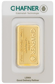 1oz Gold Bar C. Hafner Minted