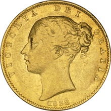 1838 Gold Sovereign Coin Queen Victoria Young Head Shield Back NGC VF Details