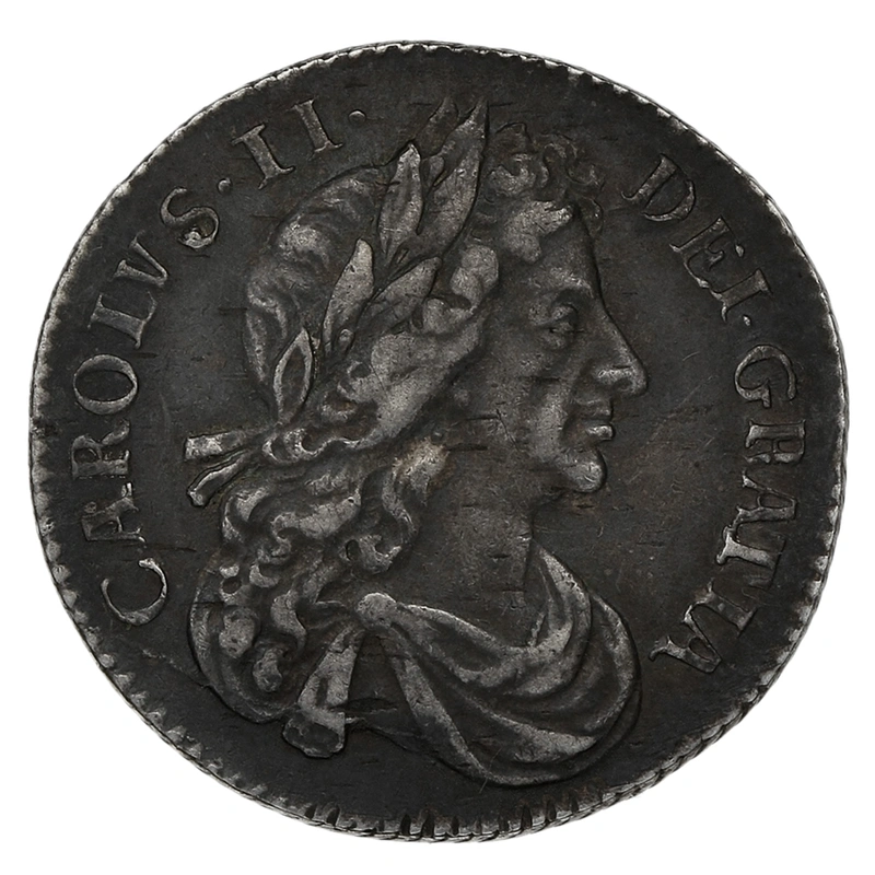 1683 Silver Sixpence Coin Charles II