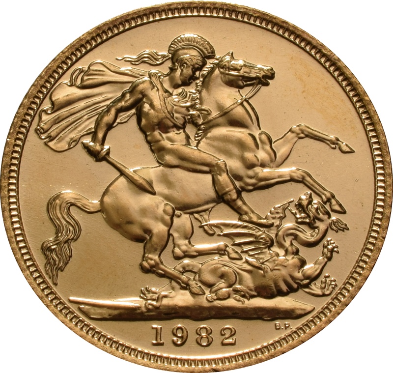 1982 Gold Sovereign Coin Elizabeth II Decimal Portrait