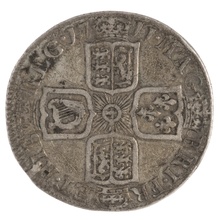 1711 Silver Shilling Coin Queen Anne Fine