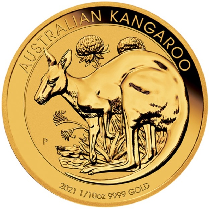 2021 1/10oz Australian Kangaroo Gold Nugget Coin