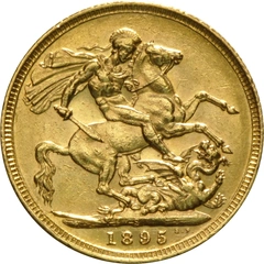 1895 Gold Sovereign Coin Queen Victoria Old Head Sydney PCGS AU58