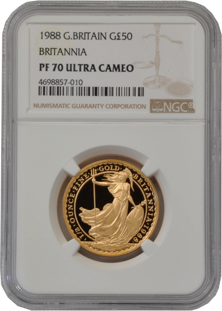 1988 Proof 1/2oz Gold Britannia Coin NGC PF70